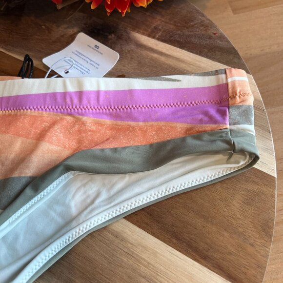 prAna Womens Upswell Swimsuit Bottom LARGE IN Waves UPF 50+ - Picture 3 of 7